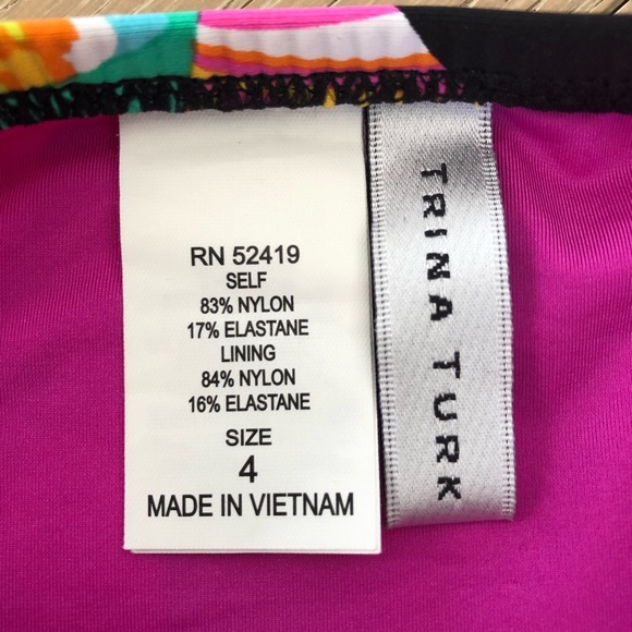 ⭐️Trina Turk⭐️Tankini Halter Set Neon Floral Paisley Black Swimsuit Swim Bikini - Picture 9 of 13